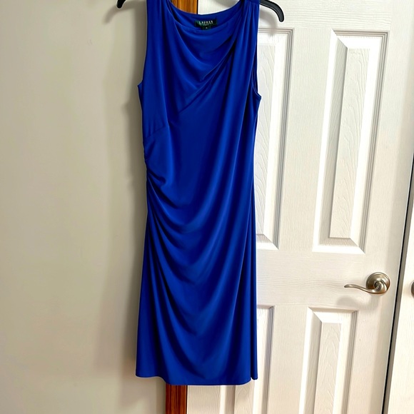 blue satin maxi dress Blaise Dorothy A-line Cotton Dress Size:UK 20 YGroup_108267